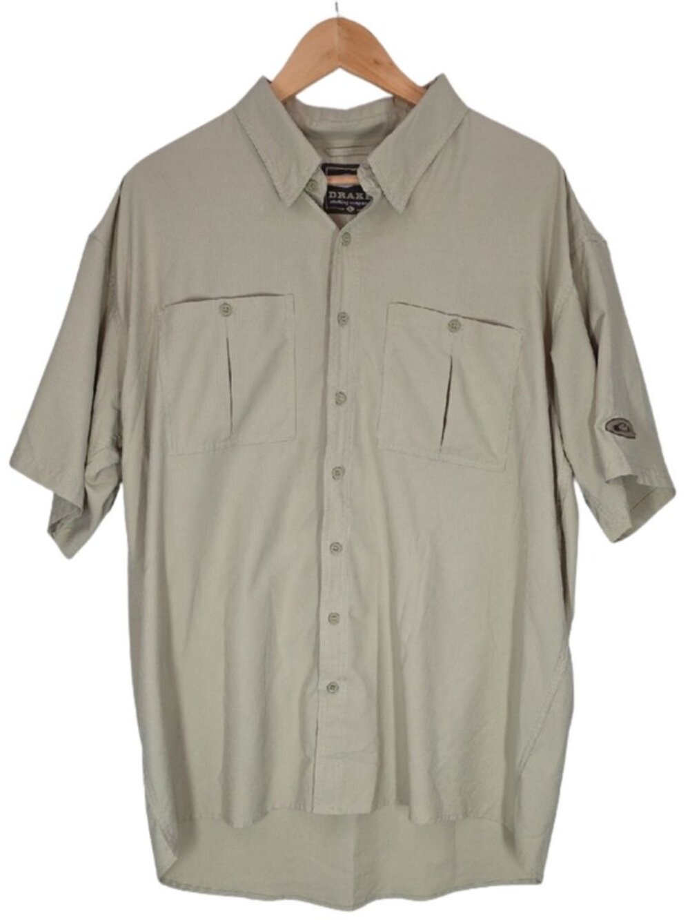 Drake Clothing Company Vented Fishing Shirt L Short Sleeve Mesh Lined Outdoor